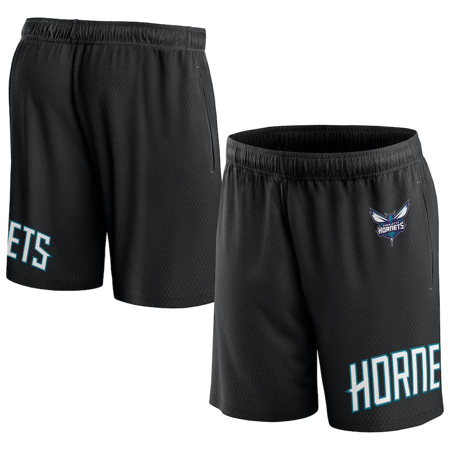 Men's Charlotte Hornets Black Free Throw Mesh Shorts Men's Charlotte Hornets Black Free Throw Mesh Shorts